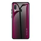 For Galaxy A20 / A30 Texture Gradient Glass Protective Case(Rose Red) - 1