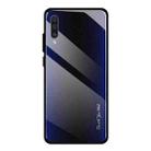 For Galaxy A50 Texture Gradient Glass Protective Case(Dark Blue) - 1