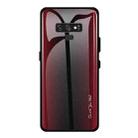 For Galaxy Note 9 Texture Gradient Glass Protective Case(Red) - 1