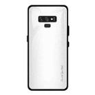 For Galaxy Note 9 Texture Gradient Glass Protective Case(White) - 1