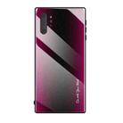 For Galaxy Note 10 Pro Texture Gradient Glass Protective Case(Rose Red) - 1