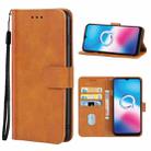 Leather Phone Case For Alcatel 3X (2020)(Brown) - 1