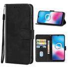 Leather Phone Case For Alcatel 3X (2020)(Black) - 1