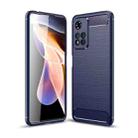 For Xiaomi Redmi Note 11 Pro Brushed Texture Carbon Fiber TPU Phone Case(Blue) - 1