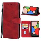 Leather Phone Case For Google Pixel 5a(Red) - 1