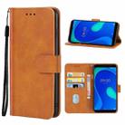 Leather Phone Case For Wiko Y80(Brown) - 1