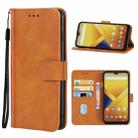 Leather Phone Case For Wiko Y81(Brown) - 1