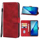 Leather Phone Case For TCL 20L+(Red) - 1