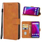 Leather Phone Case For Ulefone Power 6(Brown) - 1