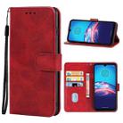 Leather Phone Case For Motorola Moto E6i(Red) - 1