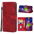 For Samsung Galaxy M52 5G Leather Phone Case(Red) - 1