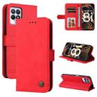For OPPO Realme 8i Skin Feel Life Tree Metal Button Horizontal Flip Leather Phone Case(Red) - 1