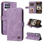 For OPPO Realme 8i Skin Feel Life Tree Metal Button Horizontal Flip Leather Phone Case(Purple) - 1