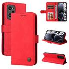 For OPPO Realme GT NEO2 Skin Feel Life Tree Metal Button Horizontal Flip Leather Phone Case(Red) - 1