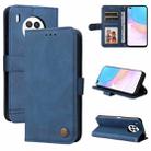 For Huawei Nova 8i / Honor 50 Lite Skin Feel Life Tree Metal Button Horizontal Flip Leather Phone Case(Blue) - 1