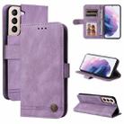 For Samsung Galaxy S22+ 5G Skin Feel Life Tree Metal Button Horizontal Flip Leather Phone Case(Purple) - 1