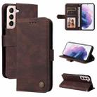 For Samsung Galaxy S22+ 5G Skin Feel Life Tree Metal Button Horizontal Flip Leather Phone Case(Brown) - 1