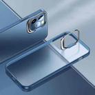 Metal Lens Cover Holder Phone Case For iPhone 13 mini(Blue) - 1