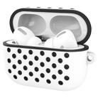 For AirPods Pro Hole Style Silicone Wireless Earphone Protective Case(White Black) - 1