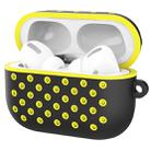 For AirPods Pro Hole Style Silicone Wireless Earphone Protective Case(Black Yellow) - 1