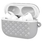 For AirPods Pro Hole Style Silicone Wireless Earphone Protective Case(Grey White) - 1