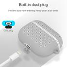 For AirPods Pro Hole Style Silicone Wireless Earphone Protective Case(Grey White) - 6