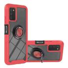 For Samsung Galaxy A03s 164mm Starry Sky Solid Color Series Shockproof PC + TPU Phone Case with Ring Holder & Magnetic Function(Red) - 1