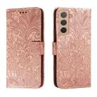 For Samsung Galaxy S22+ 5G Lace Flower Leather Phone Case with Holder & Card Slots & Wallet & Photo Frame(Rose Gold) - 1