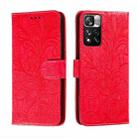 For Xiaomi Redmi Note 11 Pro Lace Flower Leather Phone Case with Holder & Card Slots & Wallet & Photo Frame(Red) - 1