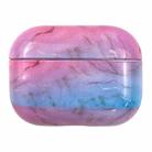 For AirPods Pro 3 Marble Water Sticker Wireless Earphone Protective Case(Pink Blue) - 1