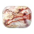 For AirPods Pro 3 Marble Water Sticker Wireless Earphone Protective Case(White Red) - 1