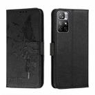 For Xiaomi Redmi Note 11 Feather Pattern Litchi Texture Leather Phone Case with Holder & Card Slots & Wallet(Black) - 1