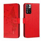 For Xiaomi Redmi Note 11 Pro Feather Pattern Litchi Texture Leather Phone Case with Holder & Card Slots & Wallet(Red) - 1