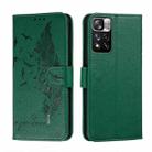 For Xiaomi Redmi Note 11 Pro Feather Pattern Litchi Texture Leather Phone Case with Holder & Card Slots & Wallet(Green) - 1