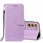 For Samsung Galaxy S22 5G Solid Color Leather Phone Case with Holder & Card Slots & Wallet & Lanyard(Purple) - 1