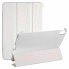 For iPad mini 6 Silk Texture Three-fold Horizontal Flip Leather Tablet Case with Holder(White) - 1