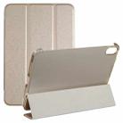 For iPad mini 6 Silk Texture Three-fold Horizontal Flip Leather Tablet Case with Holder(Gold) - 1