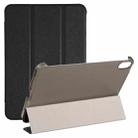 For iPad mini 6 Silk Texture Three-fold Horizontal Flip Leather Tablet Case with Holder(Black) - 1