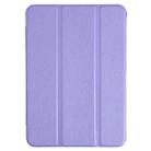 For iPad mini 6 Silk Texture Three-fold Horizontal Flip Leather Tablet Case with Holder(Purple) - 2