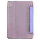 For iPad mini 6 Silk Texture Three-fold Horizontal Flip Leather Tablet Case with Holder(Purple) - 3