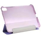 For iPad mini 6 Silk Texture Three-fold Horizontal Flip Leather Tablet Case with Holder(Purple) - 5