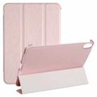 For iPad mini 6 Silk Texture Three-fold Horizontal Flip Leather Tablet Case with Holder(Rose Gold) - 1