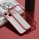 For iPhone 13 Electroplated Frosted Phone Case(Red) - 1