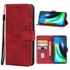 Leather Phone Case For Lenovo K12 Note / Motorola Moto G9 & G9 Play & E7 Plus(Red) - 1