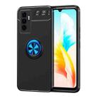 For vivo S10e Metal Ring Holder 360 Degree Rotating TPU Phone Case(Black+Blue) - 1