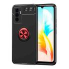 For vivo S10e Metal Ring Holder 360 Degree Rotating TPU Phone Case(Black+Red) - 1