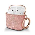 Electroplating Glitter Powder Wireless Earphone Protective Case For AirPods 1 / 2(Rose Gold) - 1