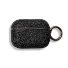 Electroplating Glitter Powder Wireless Earphone Protective Case For AirPods Pro(Black) - 1