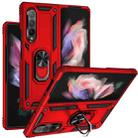 For Samsung Galaxy Z Fold3 5G Shockproof TPU + PC Phone Case with Rotating Holder(Red) - 1