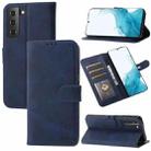 For Samsung Galaxy S22 5G Embossed Happy Cat Pattern Horizontal Flip Leather Phone Case(Blue) - 1